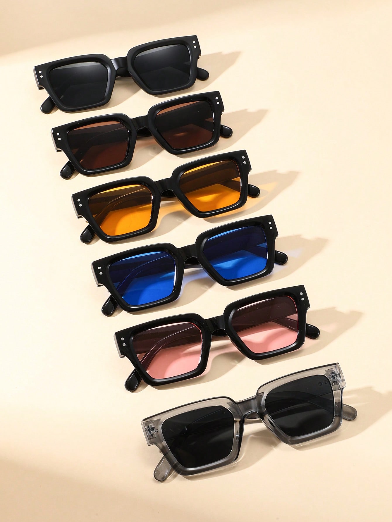 6 paires de lunettes colorées de style moderne pour hommes et femmes, idéales pour les sports de plein air, les fêtes, les voyages, la conduite et la pêche.