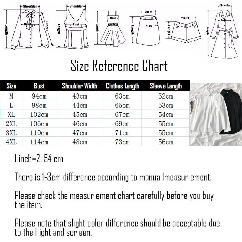 Chemises d'école blanches pour femmes, mode JK Style Preppy, printemps japon, manches longues pour filles, chemise noire Harajuku boutonnée pour dames, 2024