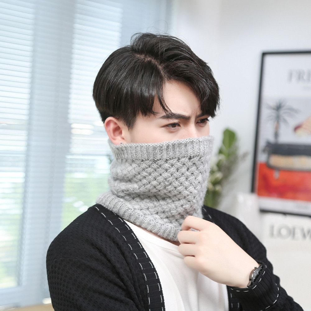 Femmes hommes tricoté cou foulards hiver chaud épais polaire à l'intérieur de la laine col anneau écharpe élastique tricot écharpe Snood foulard