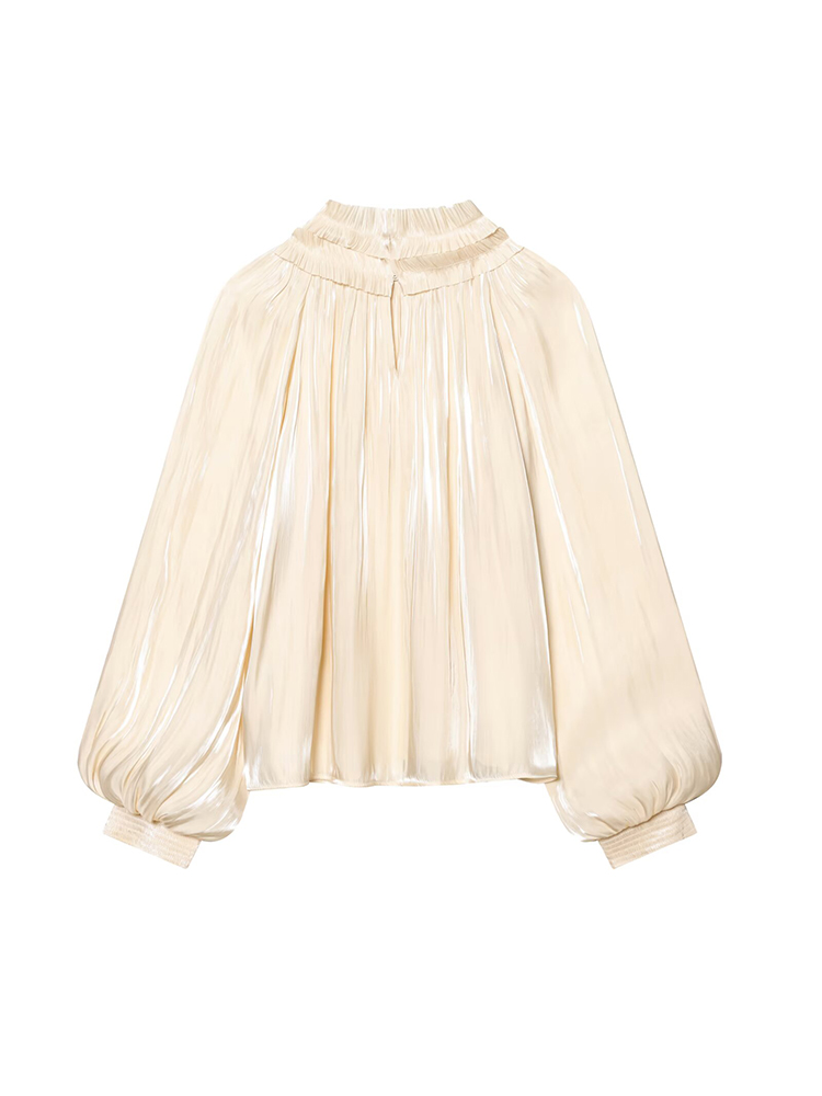 Chemisier Élégant pour Femme Printemps 2026 Nouvelle Collection – Blouse Chic à Col Volanté Ample et Manches Longues pour le Bureau – Haut Doux et Confortable pour les Trajets Quotidien