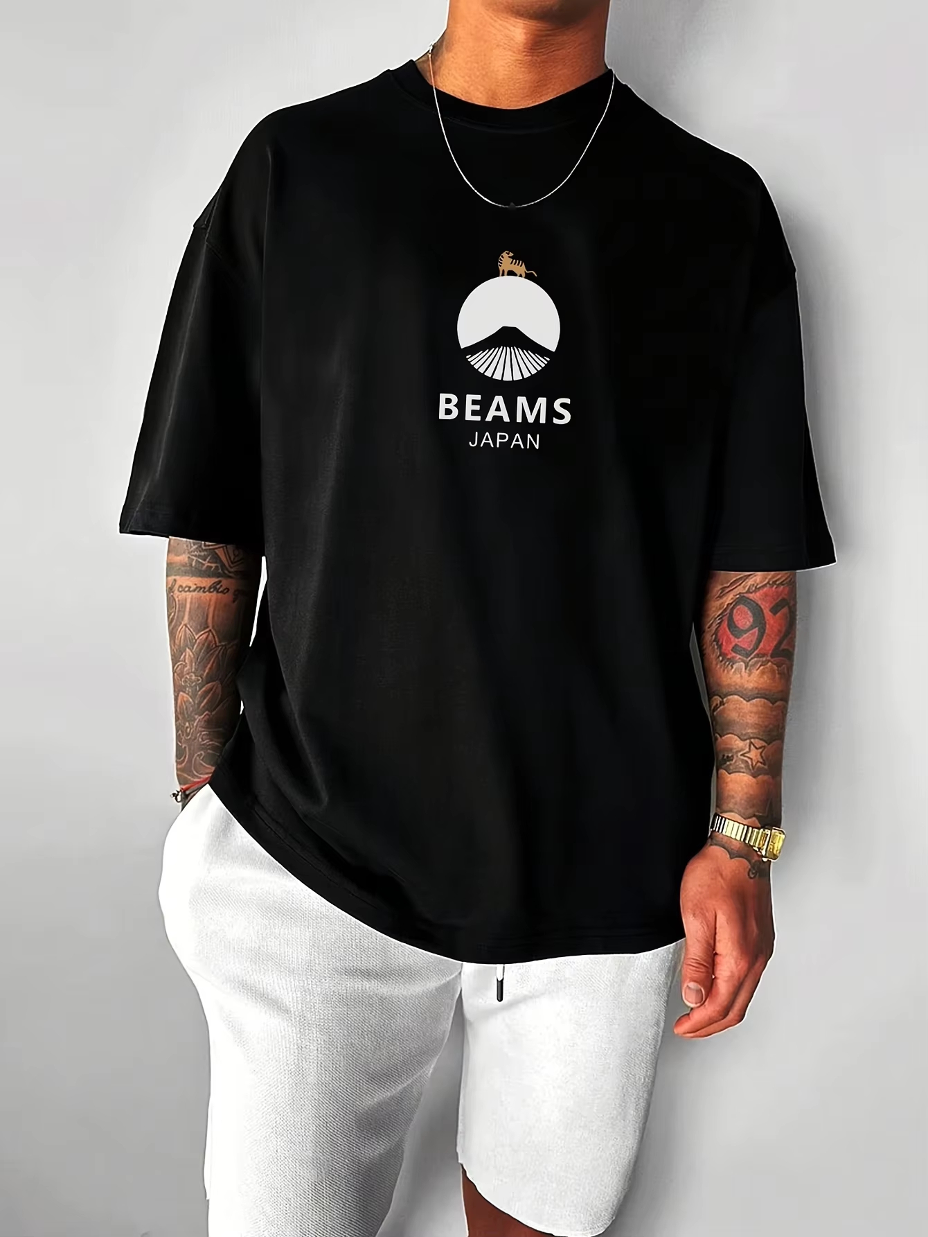 T-shirt imprimé à motifs tendance de style japonais, en coton, à manches courtes et coupe ample, pour hommes et femmes, vêtements pour hommes.