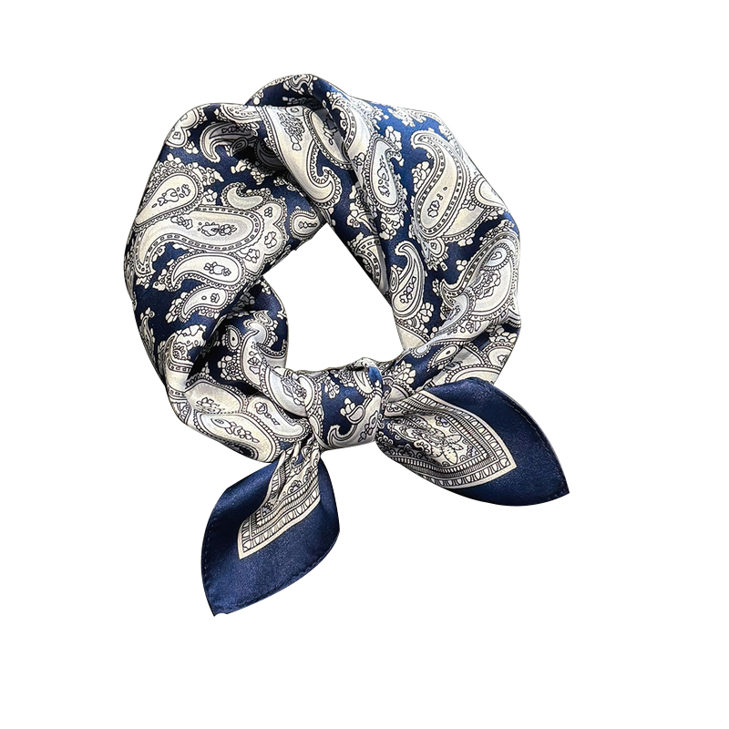100% foulard en soie femmes motif Paisley carré foulards en soie de mûrier dame sac poignée enveloppement cravate foulard Bandana luxueux bandes de cheveux