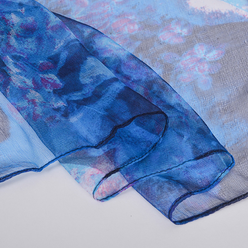 BYSIFA – Foulard Long en soie Pure pour femmes, marque de luxe, bleu, rose, élégant, cache-cou, châles de plage, nouvelle collection