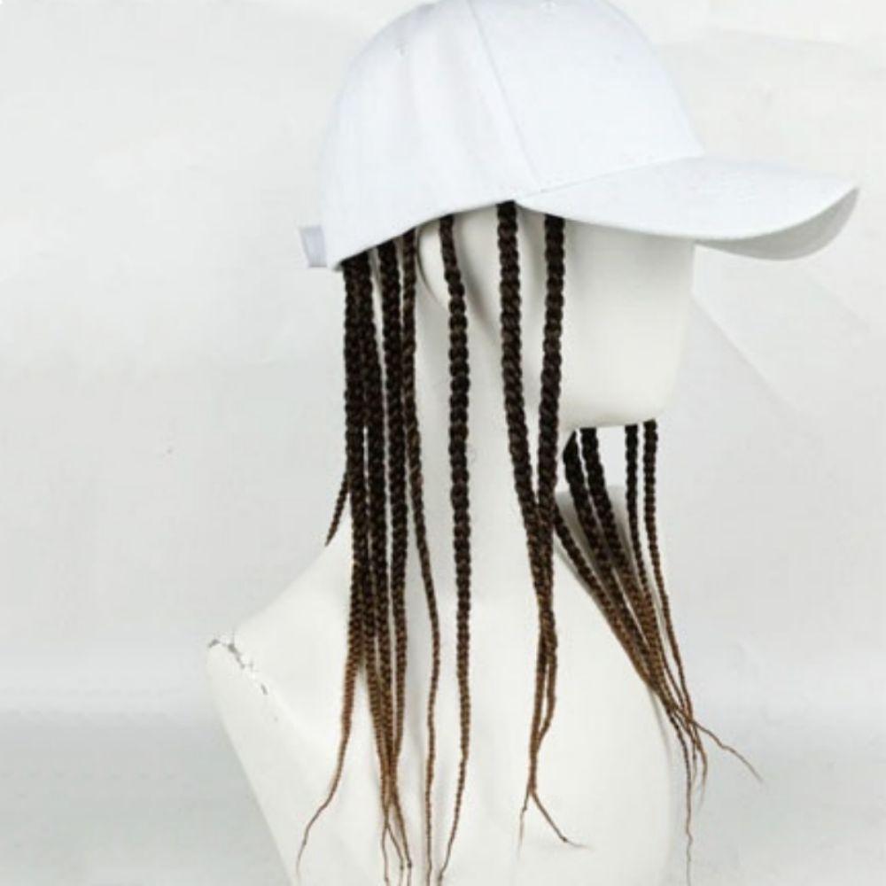 Casquette de baseball avec perruque intégrée, style Hip Hop, visière, pour usage quotidien, avec dreadlocks et cheveux tressés effet décoiffé, 35 cm, protection solaire, été, unisexe