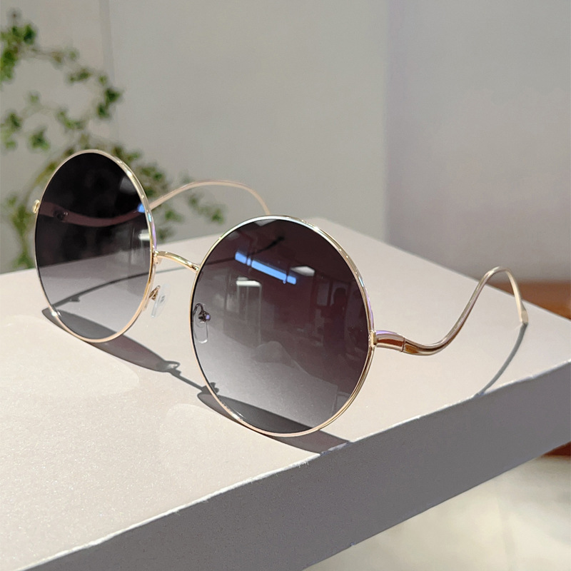 Lunettes de soleil rondes surdimensionnées pour femmes, nouvelle mode Vintage dégradé, rétro, tendance, luxe, Design élégant