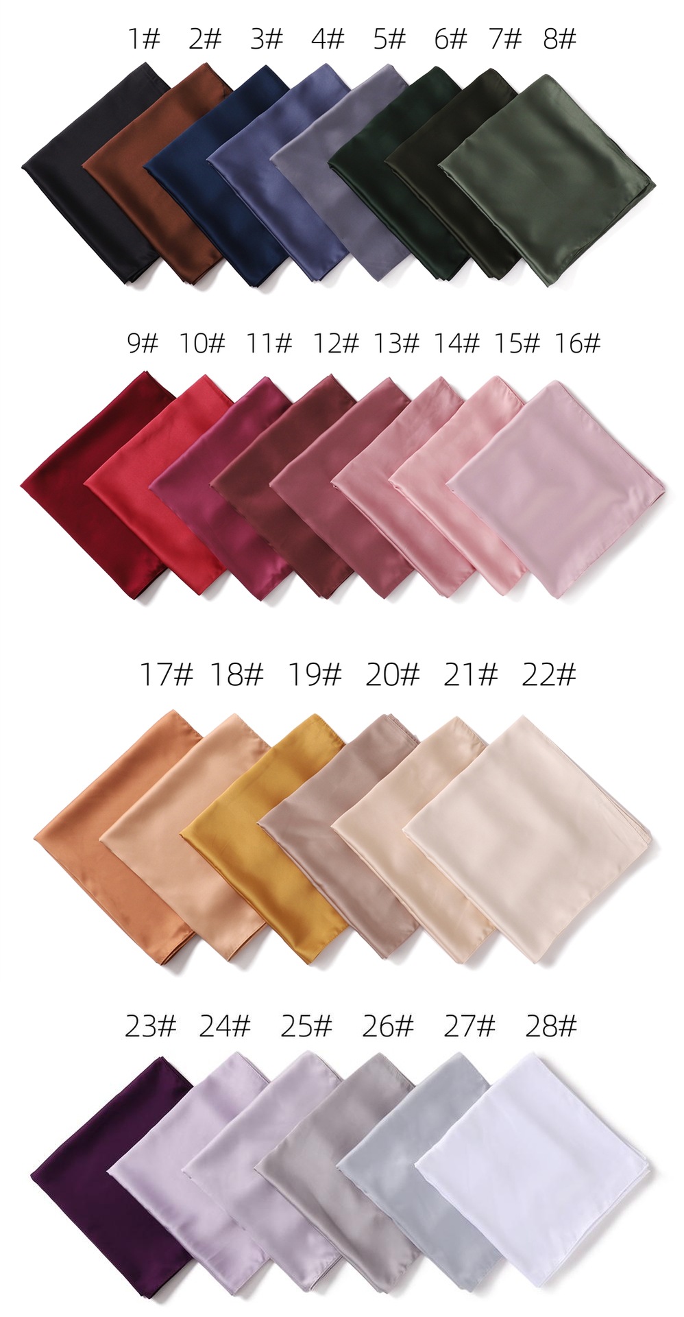 Foulard Carré en Satin pour Femme Musulmane, Hijab, Châle, Écharpe de Sauna Solide, Turban Islamique, Bandana Bufandas, 110x110cm