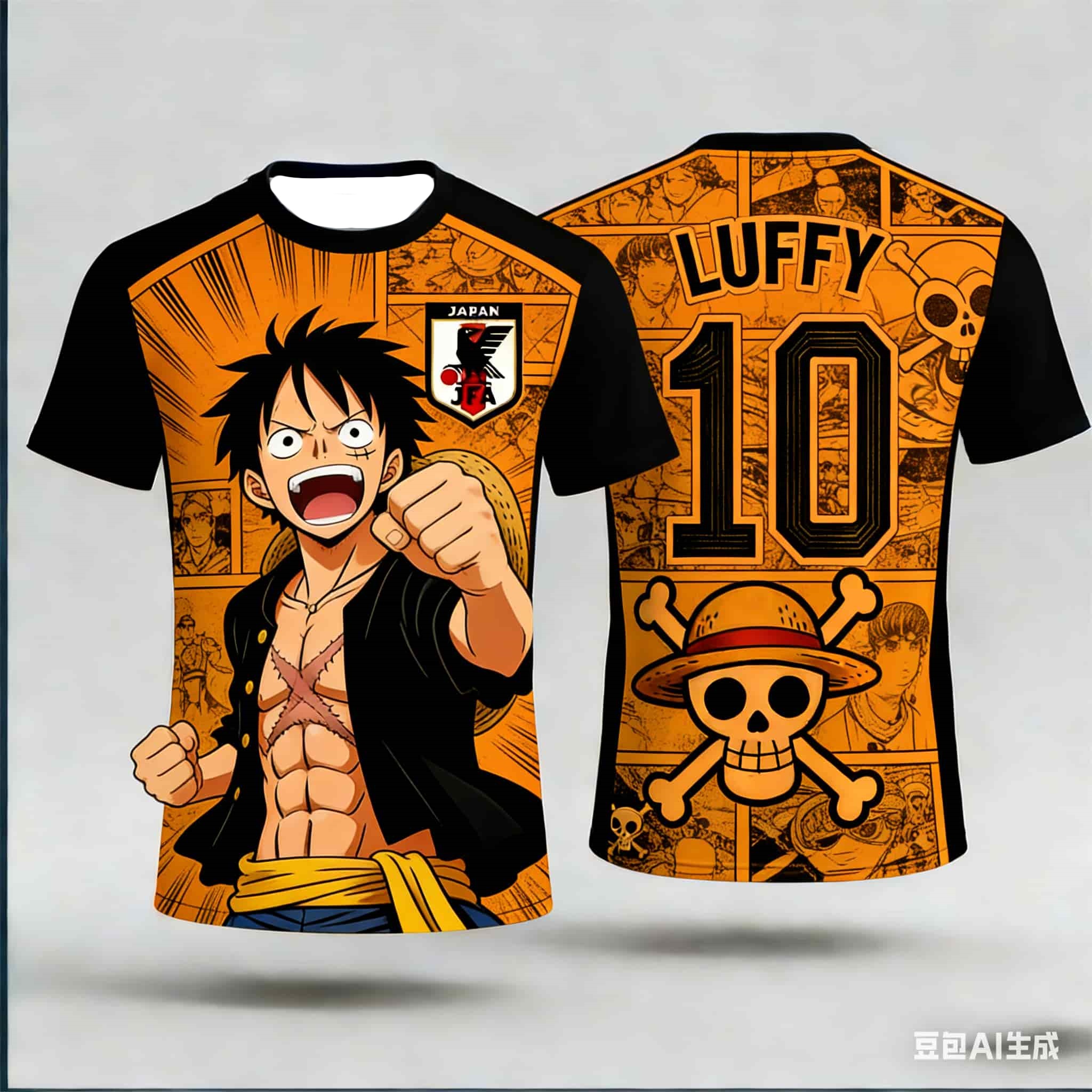 Nouveau maillot de football 2026 Bandai One Piece Pirates du Chapeau de Paille Jolly Roger Anime Japonais