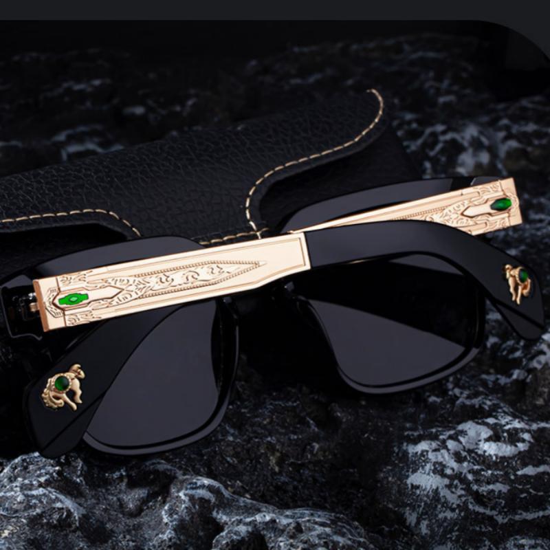 Lunettes de soleil carrées surdimensionnées haut de gamme pour hommes, marque de luxe, tendance steampunk, lunettes de soleil vintage UV400, lunettes de soleil d'extérieur pour hommes
