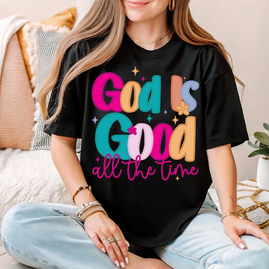 T-shirt God Is Good All The Time, T-shirt rétro avec verset biblique religieux, T-shirt chrétien, T-shirt pour les amoureux de Jésus, T-shirt pour les amoureux de Dieu