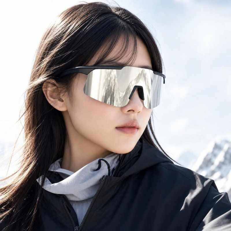Lunettes de soleil sport demi-cadre adaptées aux hommes et aux femmes, lunettes de soleil résistantes aux UV pour activités de plein air et randonnée