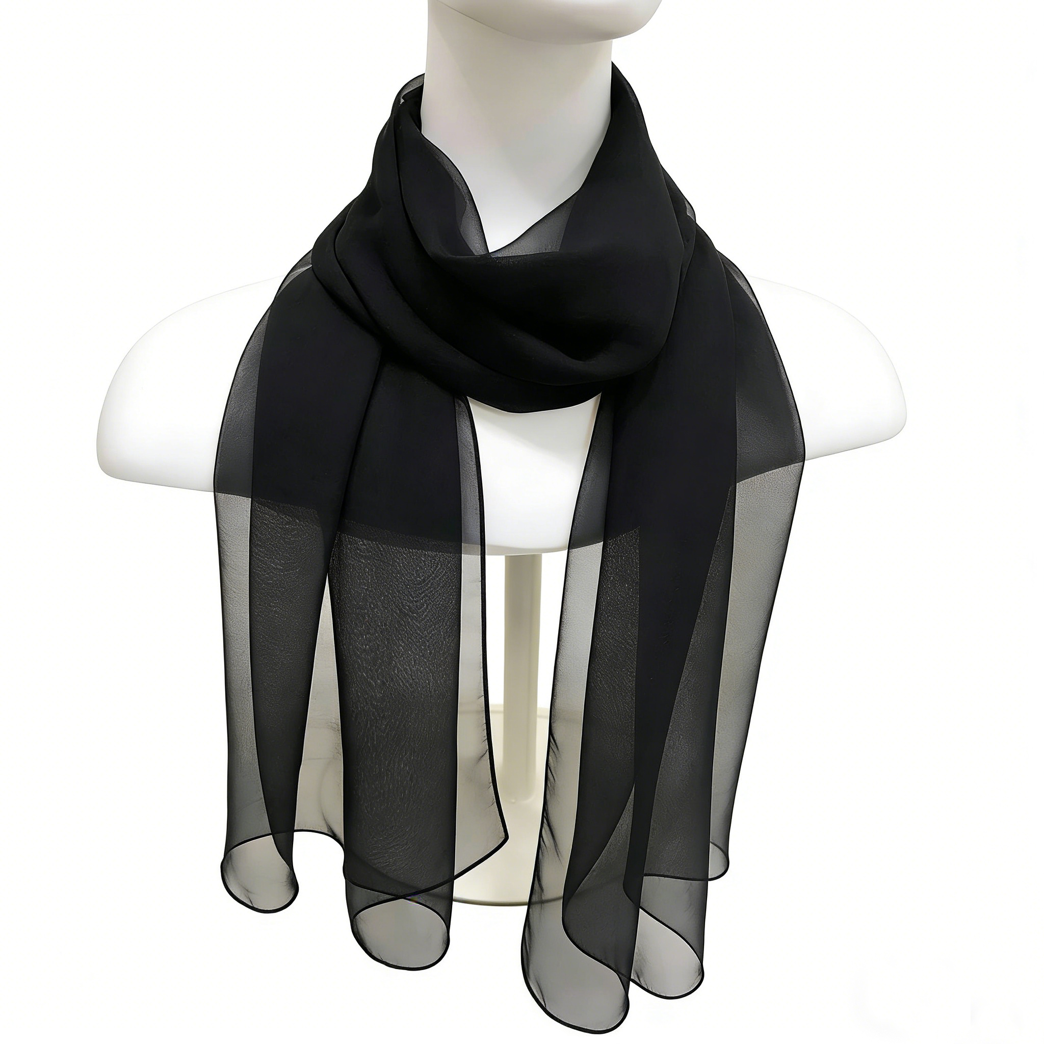 Écharpe châle en imitation soie de couleur unie pour femme, légère, douce et lisse, peut être utilisée comme châle, nappe, rideau, ceinture