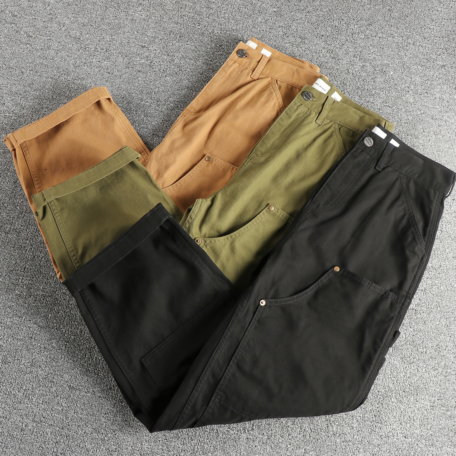 320Gsm lourd perle tissé toile hommes pantalons décontractés américain Vintage rétro tendance 100% coton épissage conception vêtements de travail pantalon