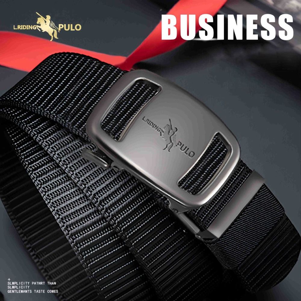 Ceinture en nylon tressé de luxe pour homme, style simple et décontracté, avec boucle automatique