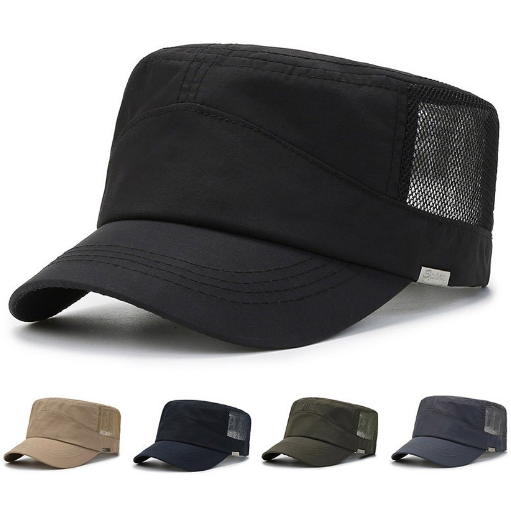 Casquette décontractée en maille à dessus plat, séchage rapide, respirante, protection solaire, légère, réglable, pour sports de plein air