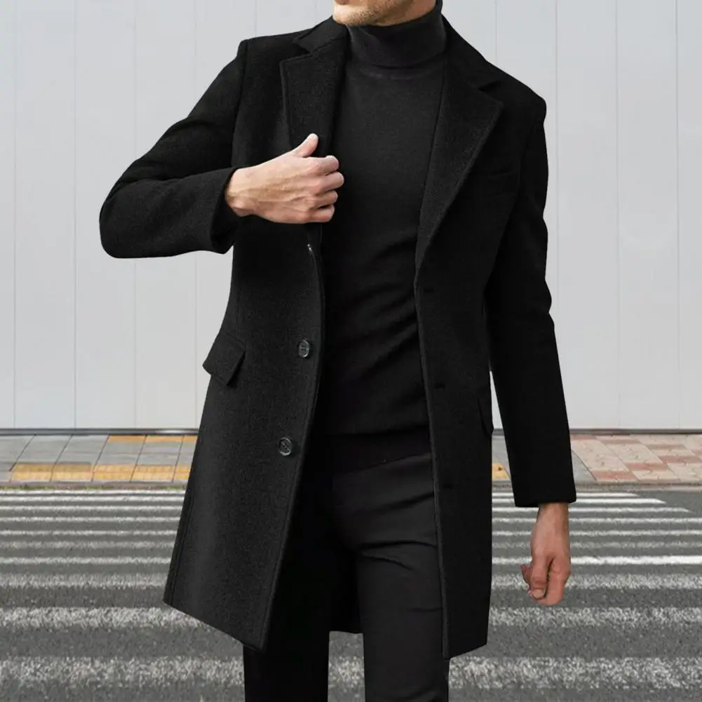 Manteau en laine à manches longues pour hommes, vestes d'affaires décontractées, manteau chaud, style britannique, tendance, automne et hiver