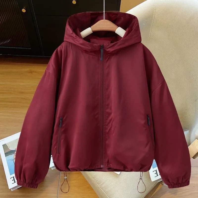 Veste Courte Femme Printemps Automne 2026 – Manteau Tendance à Capuche de Haute Qualité pour Dames – Vêtement d'Extérieur Décontracté et Élégant