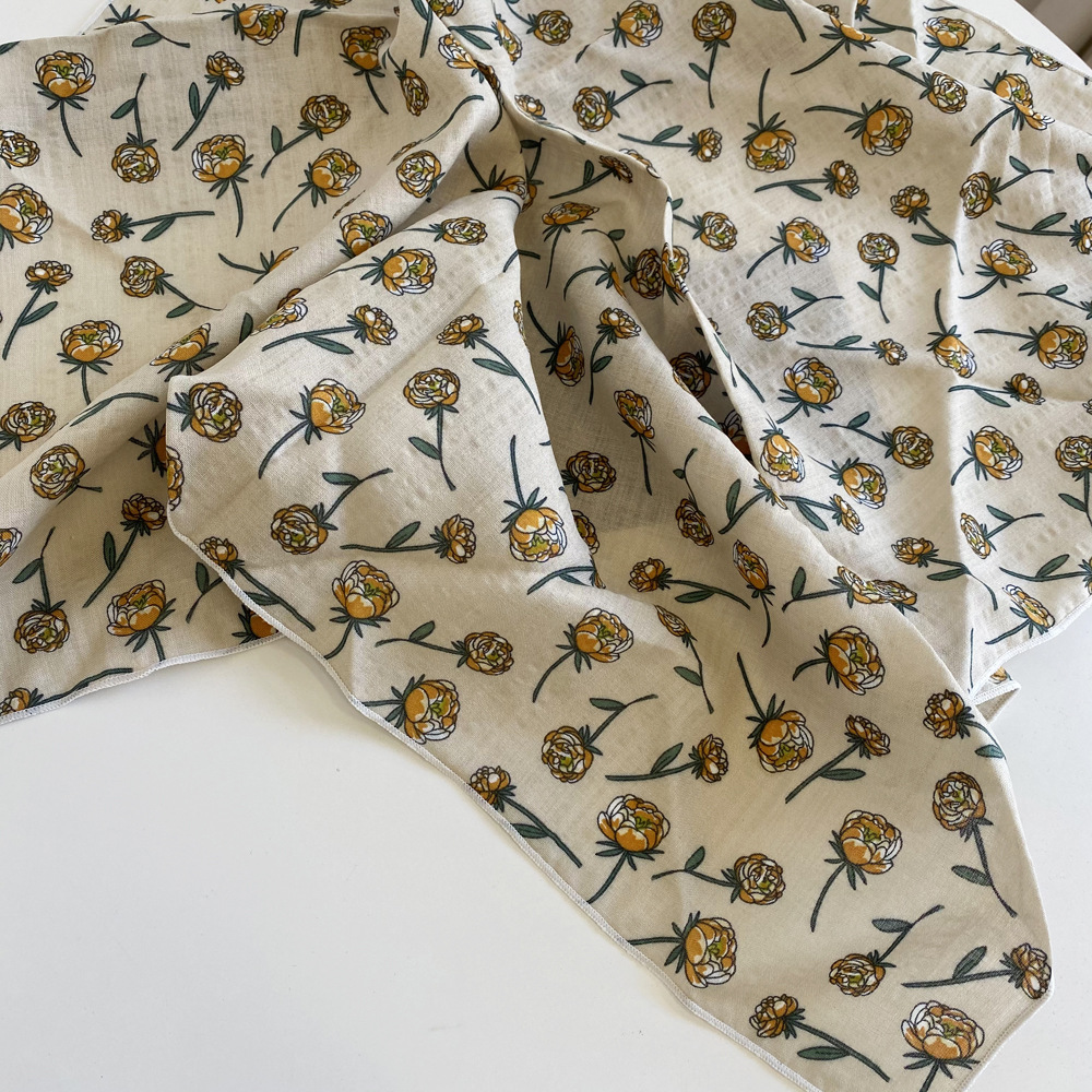Mouchoir de mode femmes coton foulards petites enveloppes mignon Bandana foulards imprimé fleuri foulard cheveux écharpe 55*55CM