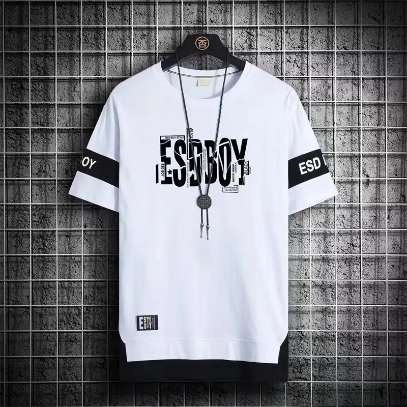 T-shirt à Manches Courtes et Col Rond pour Homme, Vêtement de Marque à la Mode, Coupe Cintrée, Tendance, décennie age des Couleurs, Été