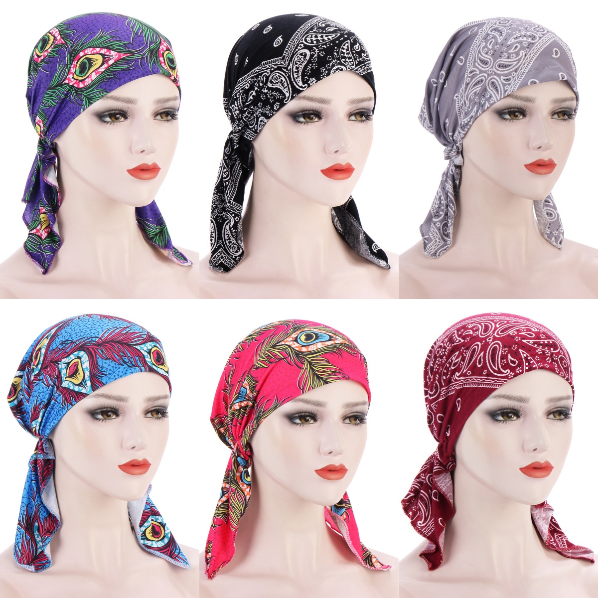 Nouveau Turban Hijab Tendance 2026 à Imprimé, Bonnets Longs et Doux, Élastiques, pour Femmes et Filles, Idéal pour la Chimiothérapie