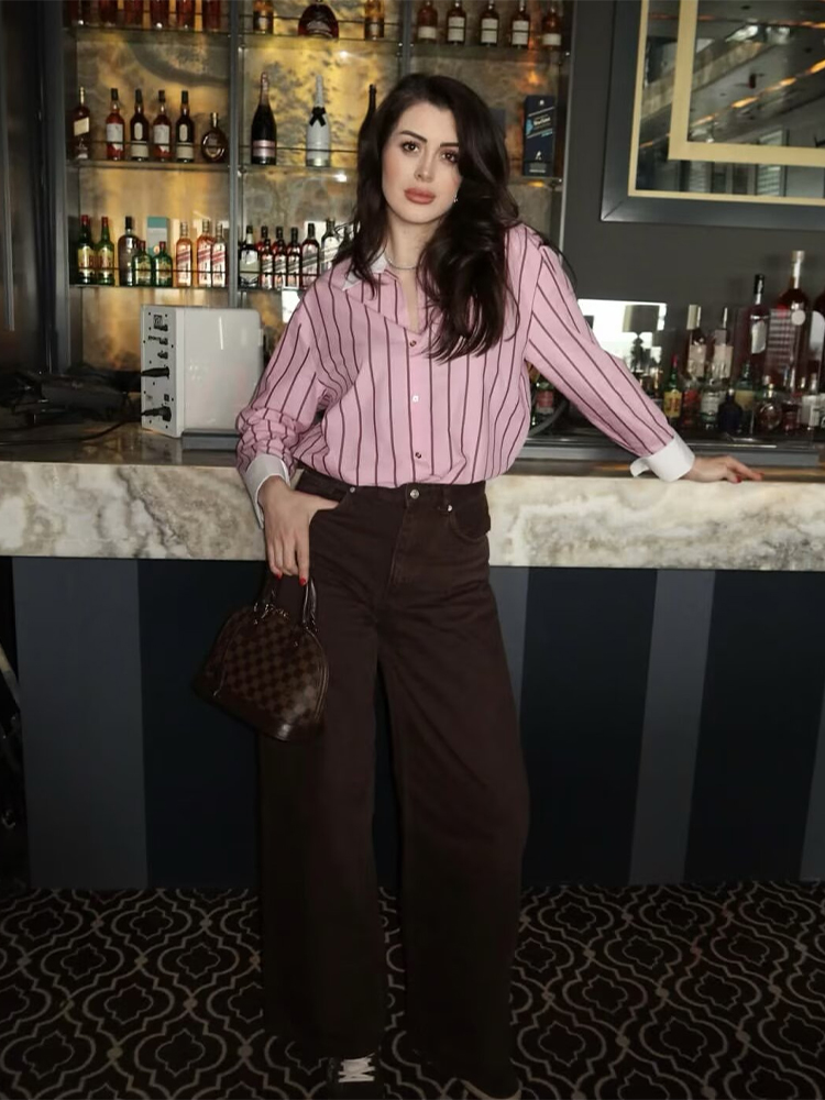 Chemisiers pour femmes SLTNX – Nouvelle collection printemps, chemises élégantes à blocs de couleur, hauts chics à simple boutonnage pour femmes