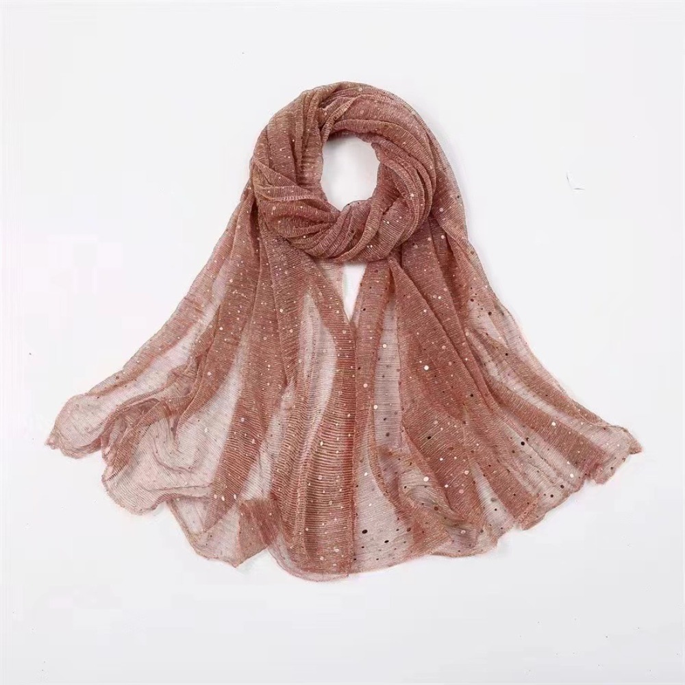 Élégant 155 × 70 cm écharpe à paillettes mince Transparent respirant Hijab léger scintillant paillettes Hijab châle pour les femmes