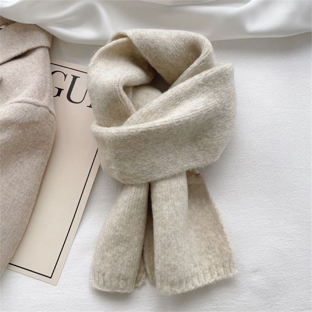 Mode cachemire écharpe hiver tricot hommes femmes écharpe thermique laine mélange foulard couleur unie plus chaud cou couverture nouveau 2025