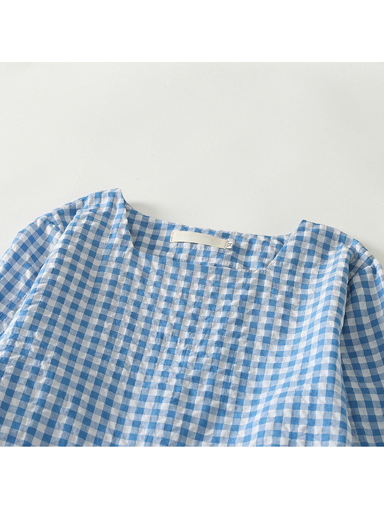 Nouvelles Robes Vintage en Coton à Carreaux Printemps-Automne 2026 pour Femmes, Manches Longues, Style Coréen Ample et Décontracté, Vêtements Élégants