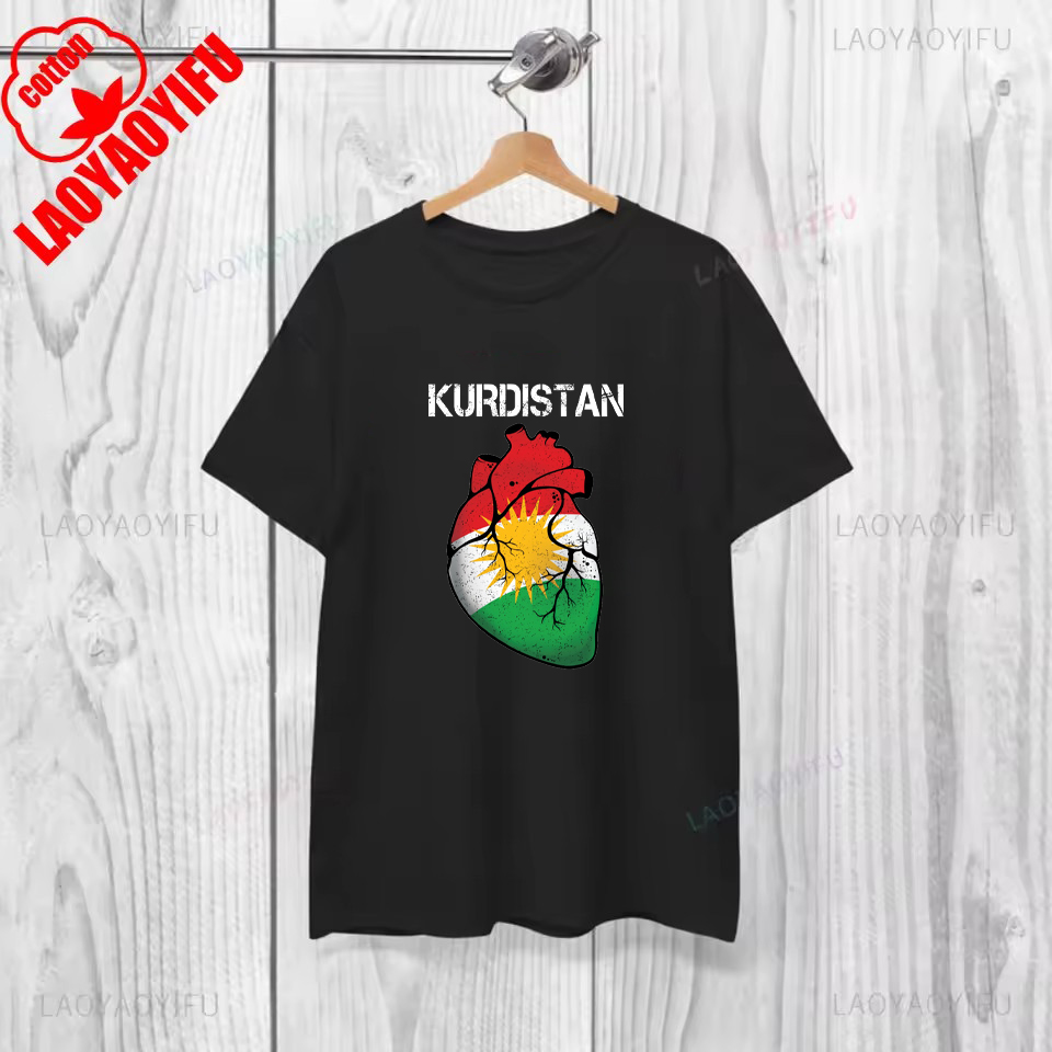 T-shirt Vintage en coton kurdistan, vêtements de rue graphiques, manches courtes, col rond, Style d'été, vêtements Y2K