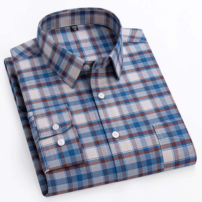 Nouveauté : Chemise grande taille 14XL 100% coton à manches longues pour hommes, coupe ajustée, chemise formelle unie, tissu doux à carreaux et rayures pour affaires.