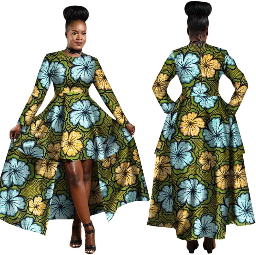 Robe africaine en coton pour femmes, style Dashiki Kente, imprimé, sexy, maxi, longue, vêtements africains, WY1268