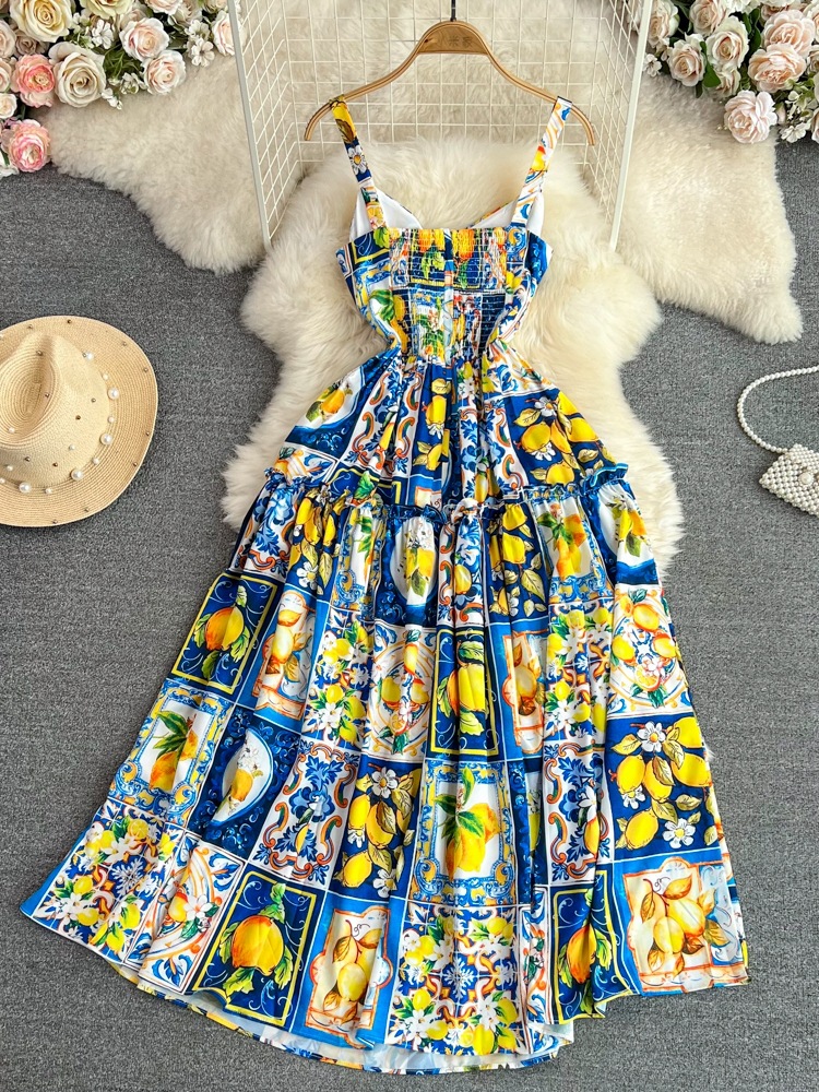 Jupe de Plage avec Bretelles Suspendues pour Fille, Tenue d'Été, Coupe Douce, Enveloppée à la Taille, en Fibre, Imprimée, Vêtement de Loisirs
