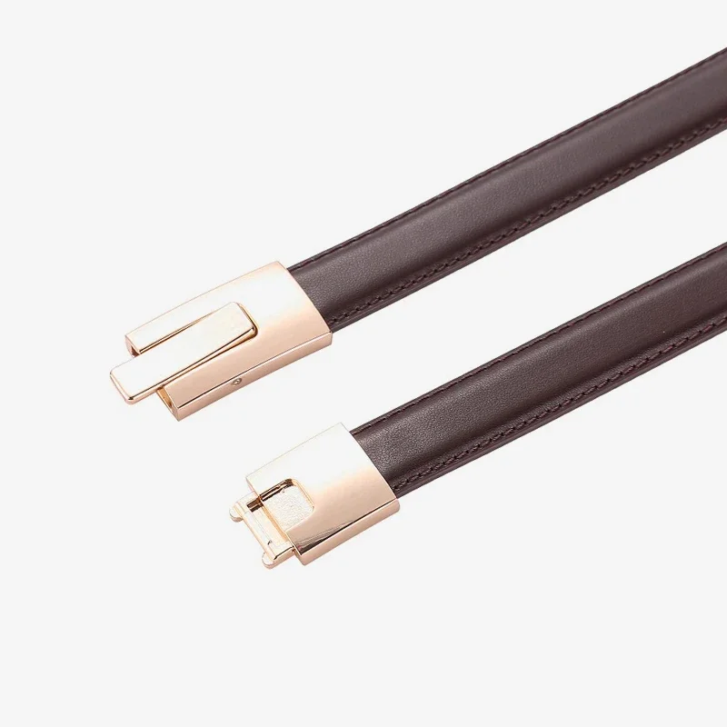 Ceinture fine en cuir de vachette souple pour femmes, ceinture décorative réglable noire, ceinture en cuir de luxe pour femmes