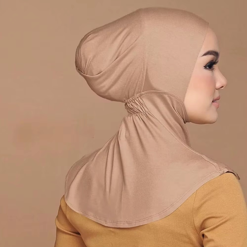 Nouveau Voile Intégral Extensible pour Femme 2026 – Turban Musulman, Sous-Hijab, Bonnet Châle avec Couverture Complète du Cou