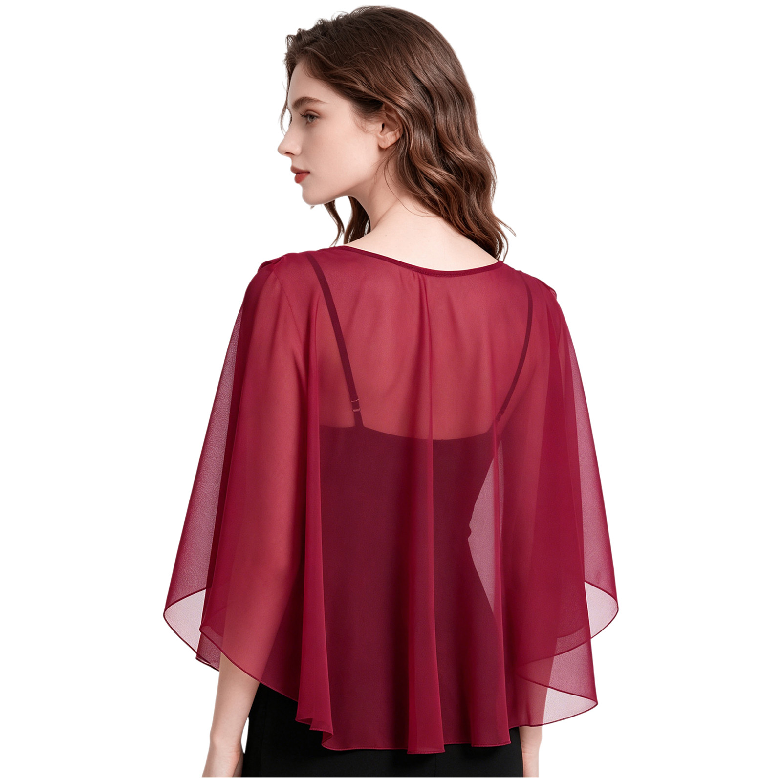 Châles et étoles à col drapé pour femmes, couvre-épaules élégants, capes de soirée en mousseline, accessoires de robe pour mariage et cocktail