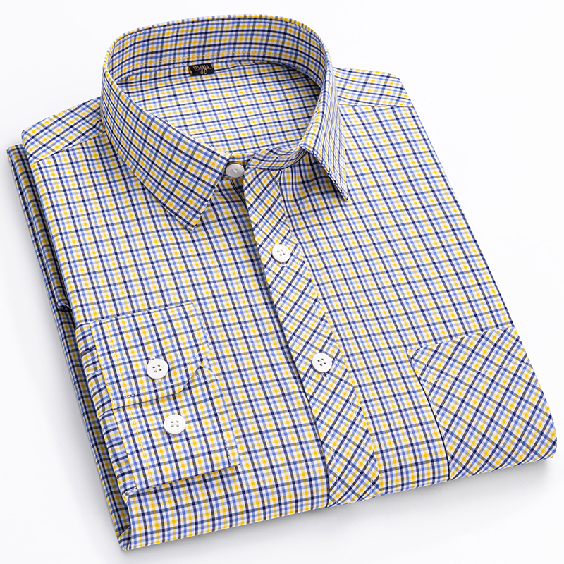 La nouvelle chemise à manches longues pour homme est cool et décontractée. C'est un style streetwear à carreaux, fin et entièrement en coton, idéal pour le printemps et l'été.