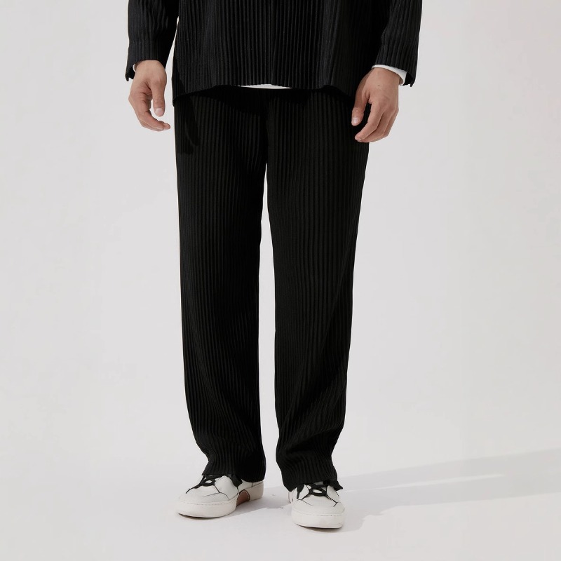 Miyake – costume plissé pour hommes, nouvelle veste ample drapée + pantalon droit plissé à jambes larges, pantalon occidental décontracté d'été, automne 2025