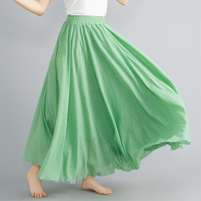 Mode coton lin vêtements femmes jupes Maxi Y2k élégant Streetwear Saia Ropa Mujer décontracté robe longue jupe Faldas Harajuku