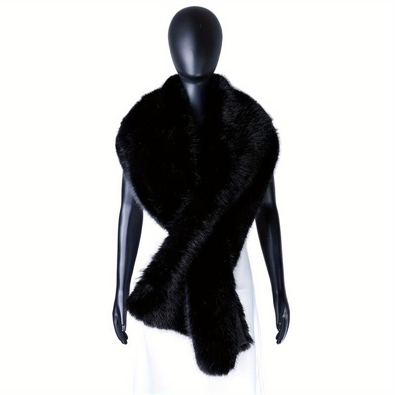 Écharpe en fausse fourrure avec bretelles initiées réglables, douce et chaude, élégante et à la mode, parfaite pour les vêtements d'extérieur