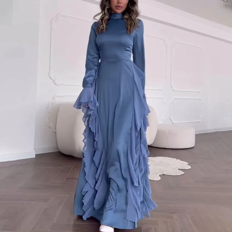 Robe Longue à Lacets pour Femme Musulmane, Kaftan Marocain, Abayas de Soirée Eid, Jalabiya, Islam, Éducatif, Arabe, Dubaï, Maxi, Ramadan