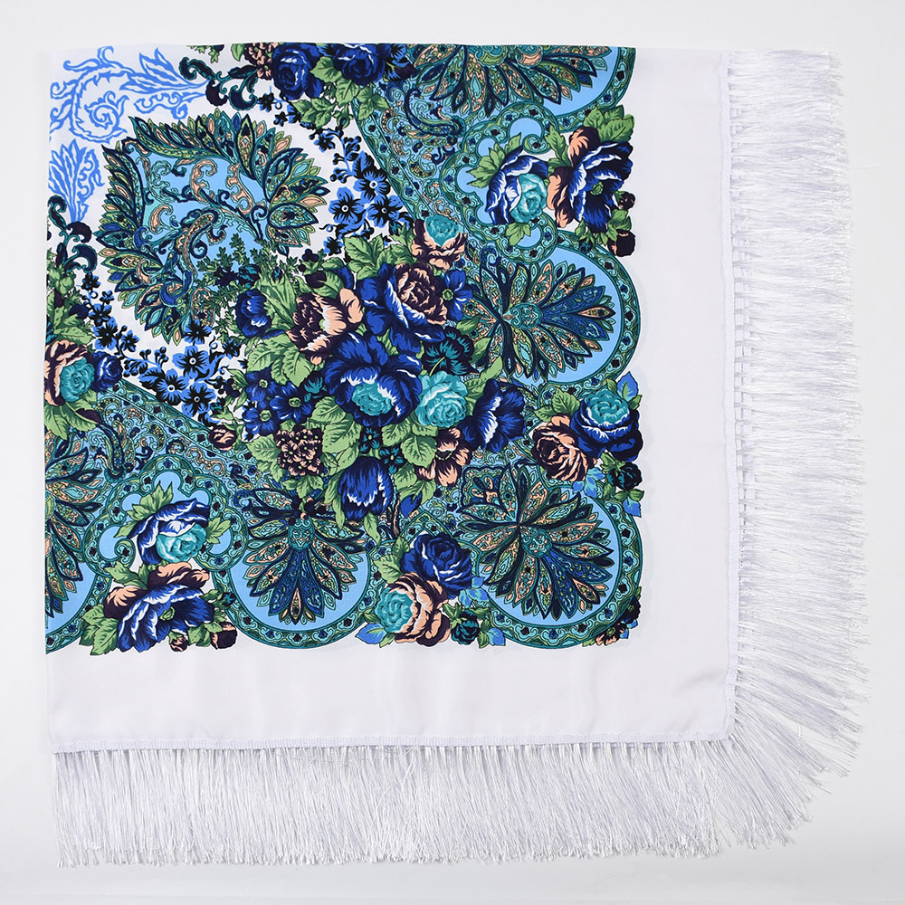 Foulard russe 21 châles pour femmes, fête de mariage, mouchoir à franges, manille espagnole, grande tête de style ethnique, plumeau à fleurs rondes