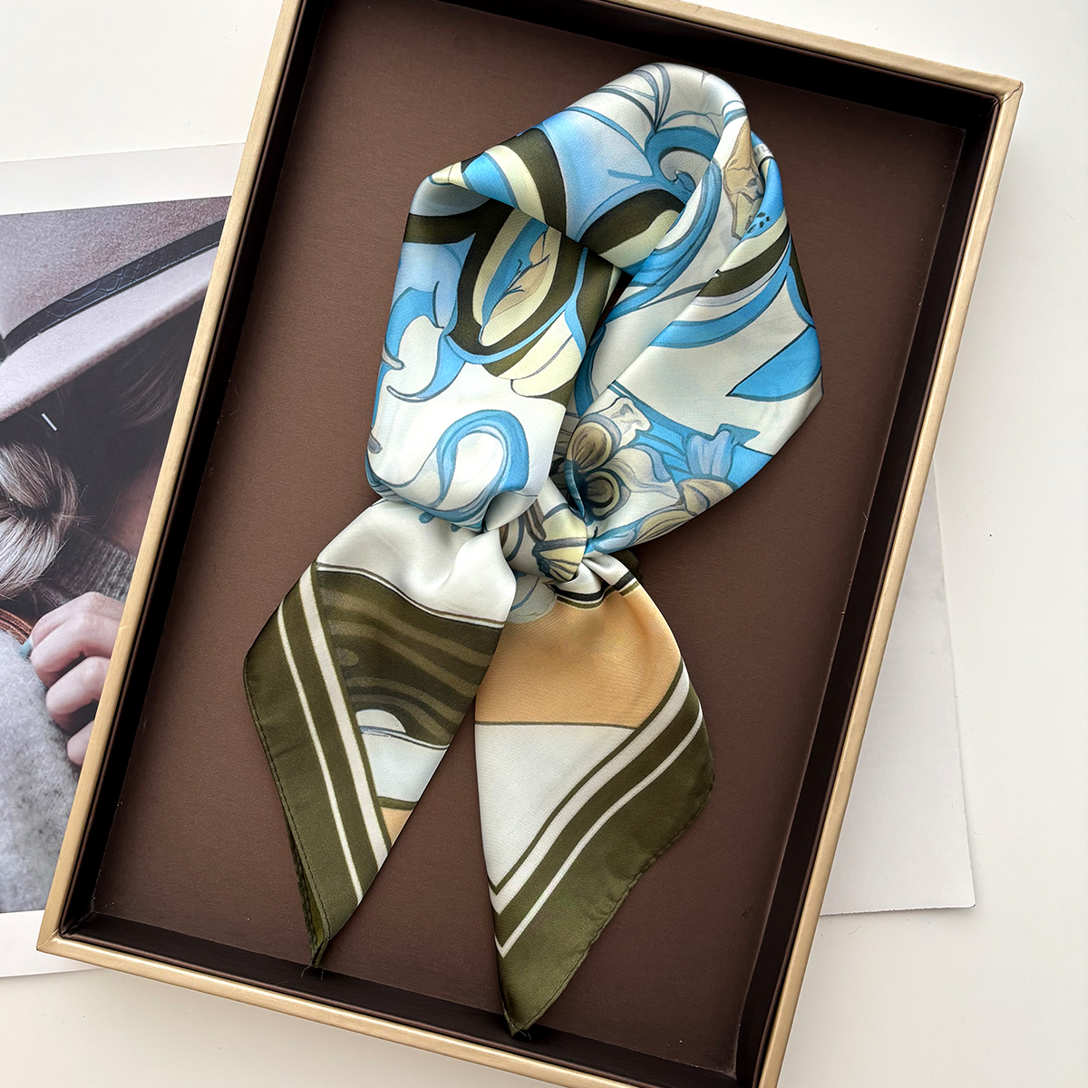 Nouveau Foulard Carré en Soie Imprimée pour Femme, Bandana, Bandeau, Écharpe de Cou, Accessoire Cheveux 2026