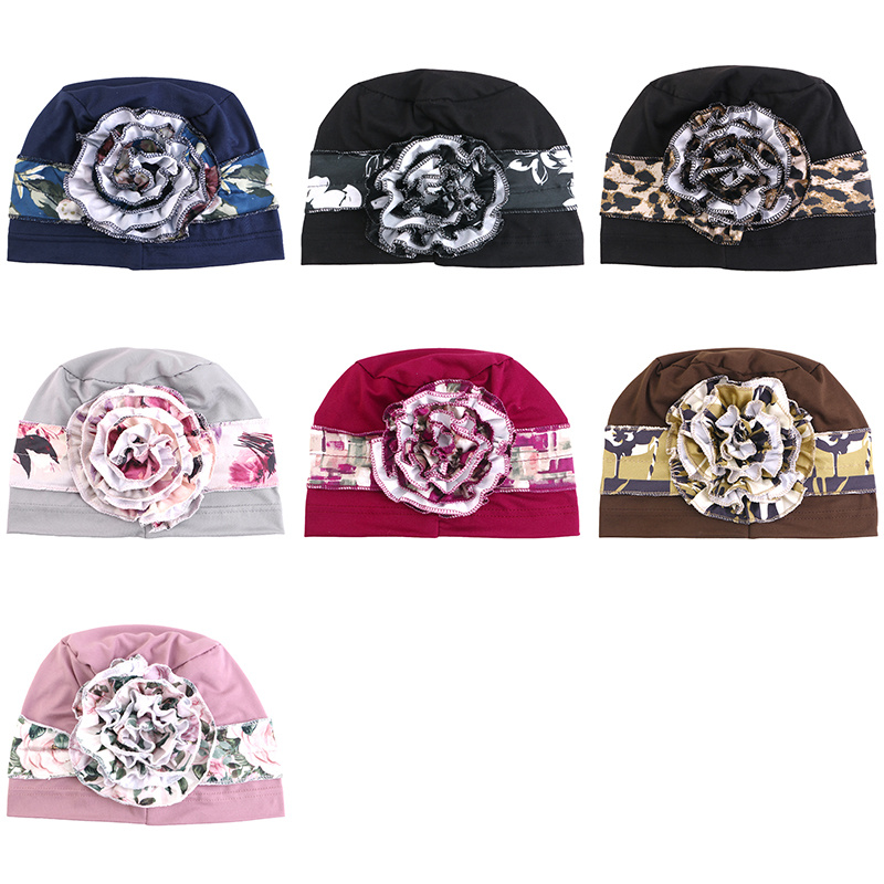 Chapeau Turban Élégant et Respirant à Motifs Floraux pour Femmes Musulmanes, Bonnets Hijab Élastiques, Foulard de Tête, Bonnet Chimio pour le Cancer