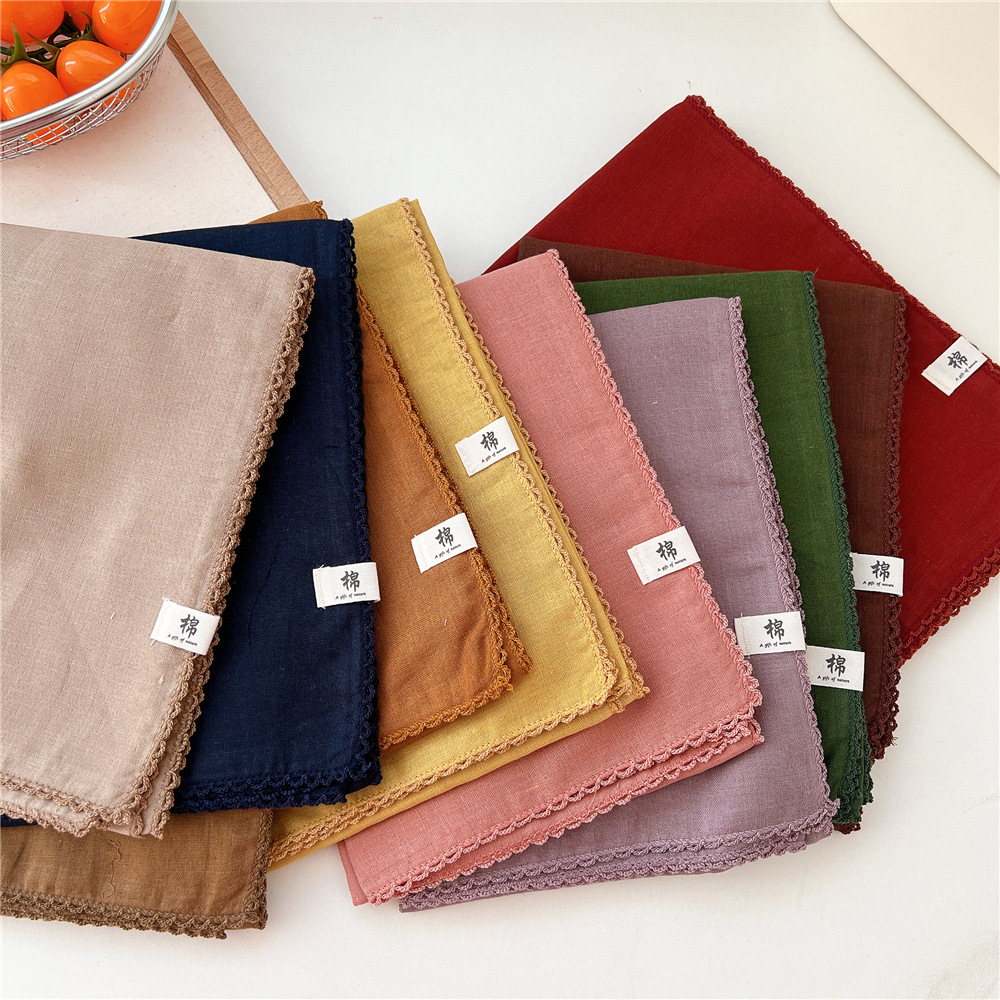68*68 cm couleur unie coton carré écharpe femmes filles bandeau accessoires foulard foulard Bandanas