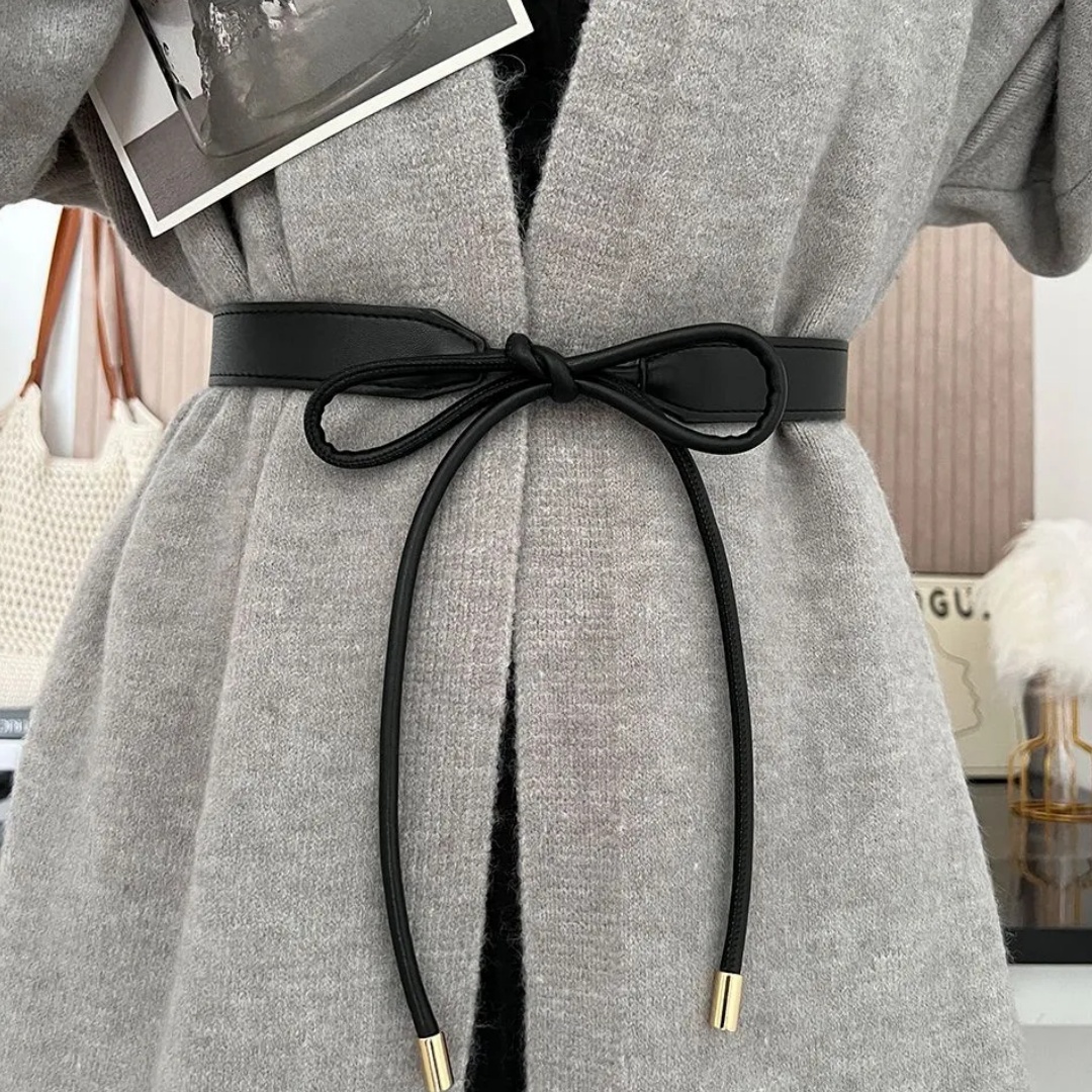 Ceinture pour femme, ceinture de robe ajustable à nœud, fine, adaptée aux fêtes, au port décontracté et aux occasions formelles, ceinture de créateur pour femme