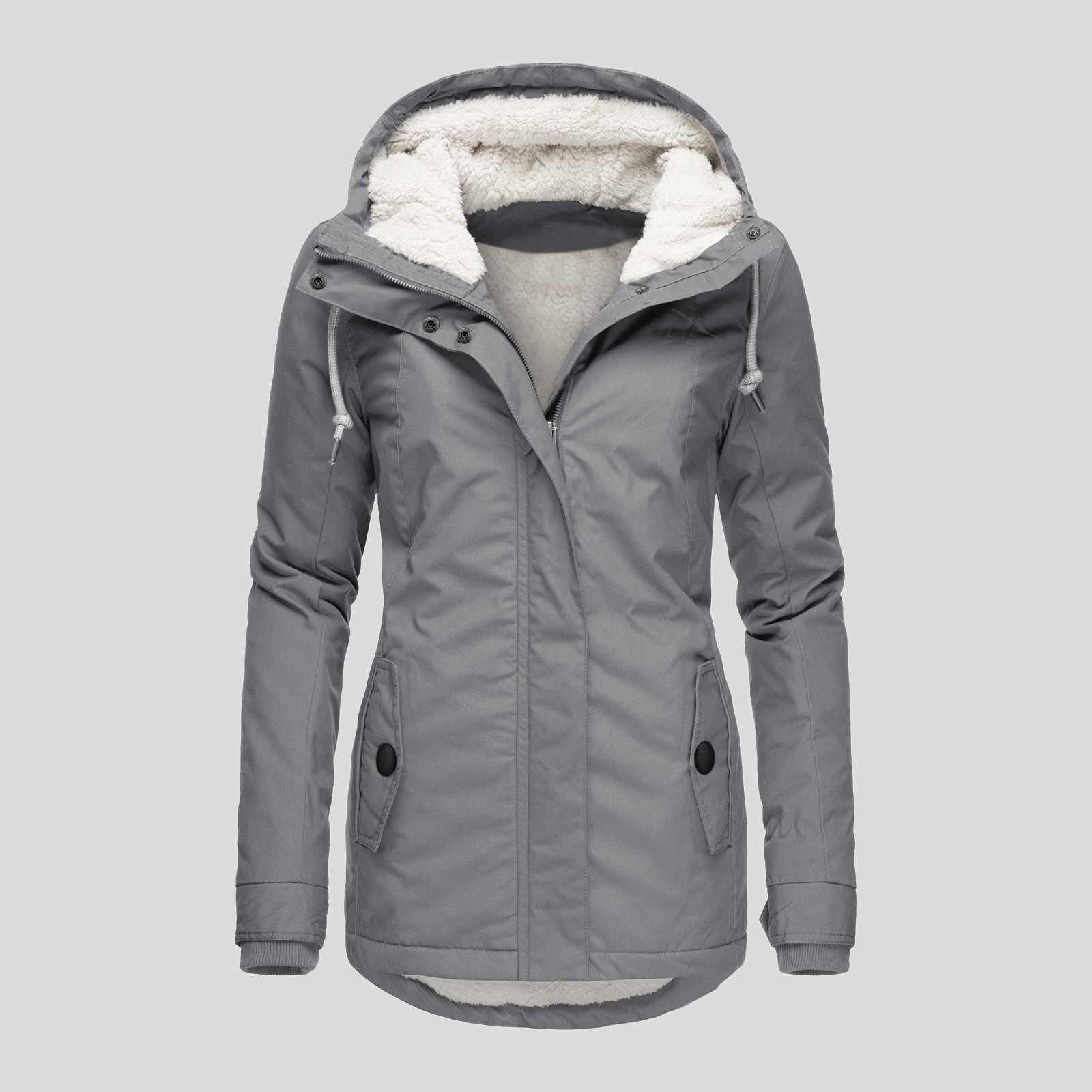 2025 nouvelle veste à capuche pour femme hiver chaleur épaissie polaire veste couleur unie coupe décontractée déplacements et sorties