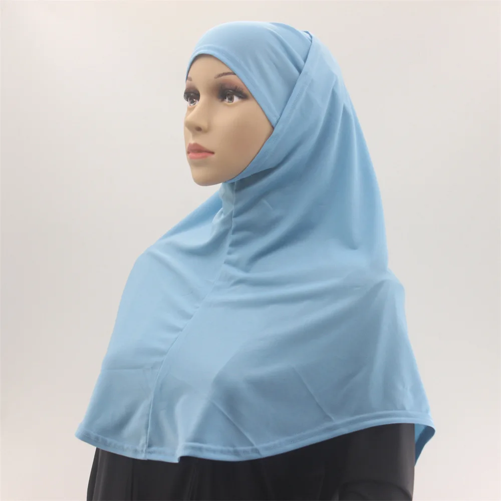 2 pièces sous-écharpe avec Hijab ensemble femmes musulmanes couverture complète foulard instantané Turban Islam prière Hijabs châles arabes envelopper Khimar