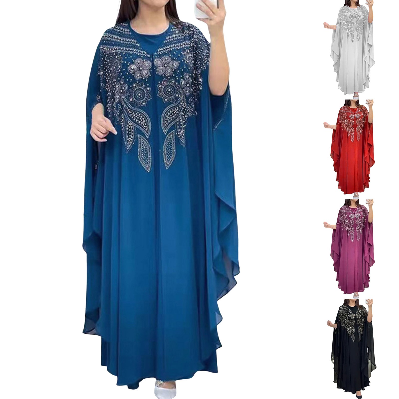 Abayas pour femmes dubaï luxe 2025 mousseline de soie Boubou robe de mode musulmane Caftan Marocain Occasions de fête de mariage Djellaba Femme