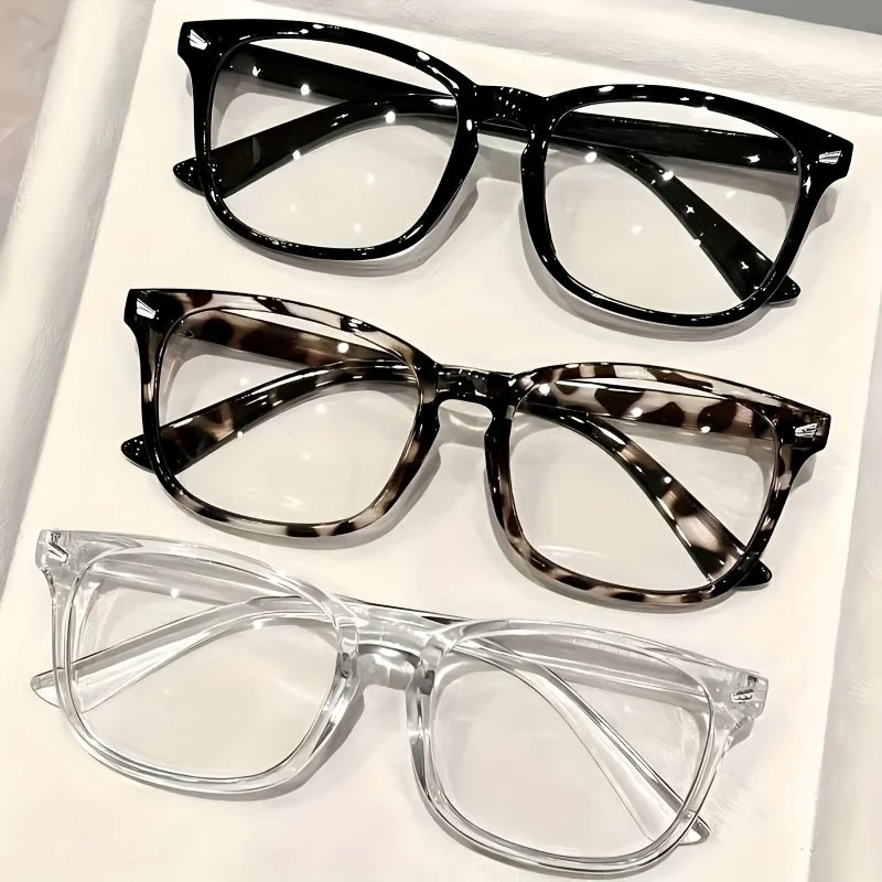 1/2/3 paires de lunettes simples et élégantes pour femmes - Verres transparents - Utilisation quotidienne, assorties aux vêtements