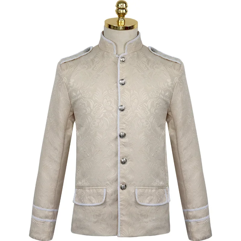 Costume de la Renaissance médiévale pour hommes, manteau court à simple boutonnage, Blazer militaire gothique, uniforme victorien Steampunk, 2025