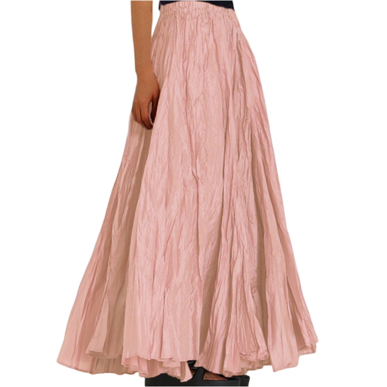 Nouveau printemps été jupes en mousseline de soie pour les femmes élégant Patchwork a-ligne jupe longue femme coréenne Chic taille haute gâteau jupe Midi